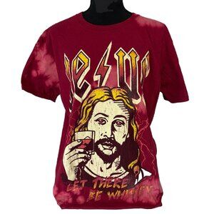 Spencer’s Jesus Let There Be Whiskey Funny T‑Shirt Red Men’s Size L NWOT